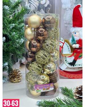 Игрушки для елки, пластик Размер шариков: 5 см В Наборе 35 шт