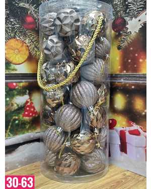 Игрушки для елки, пластик Размер: 6 см Набор 35шт