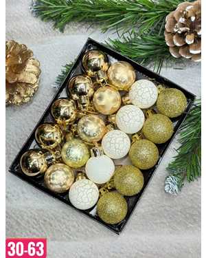 Игрушки для елки, пластик Размер: 3 см Набор 20шт