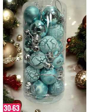 Игрушки для елки, пластик Размер: 3 см Набор 30шт