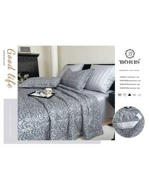 Комплект постельного белья с готовым одеялом от фирма BORIS Ткань: Сатин Хлопок Наполнитель одеяло: шелк Тусса(возможно замена на похожее)
