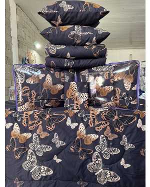 Комплект постельного белья с одеялом + 2шт подушки Ткань: Сатин-Хлопок(возможно замена на похожее)