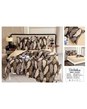 Комплект постельного белья с готовым одеялом на резинке St.Balis. Ткань: Сатин Хлопок Наполнитель одеяло: Шелк(возможно замена на похожее)