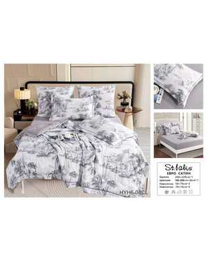 Комплект постельного белья с готовым одеялом на резинке St.Balis. Ткань: Сатин Хлопок Наполнитель одеяло: Шелк(возможно замена на похожее)