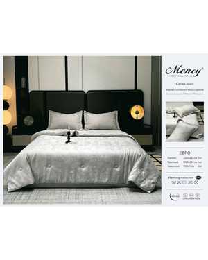 Комплект постельного белья MENCY с готовым одеялом Ткань: Сатин-жакард Люкс Наполнитель одеяло: 79 Микрогель 21% волокон льна(возможно замена на похожее)