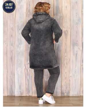 ЖЕНСКИЙ КОСТЮМ ДВОЙКА В РАЗМЕР ТКАНЬ ВАРЁНЫЙ ДЖИНС