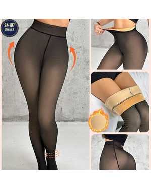 Колготки Имитация тонких капроновых колготок на плотном меху