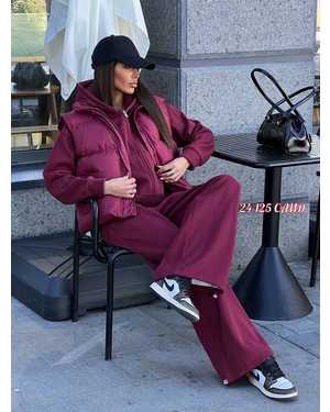 ЖЕНСКИЙ КОСТЮМ ТРОЙКА ТКАНЬ КУРТКА - ПЛАЩОВКА, КОСТЮМ - ТЕПЛЫЙ НА ФЛИС