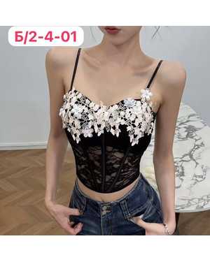 Женский Топ - корсет с кружевом