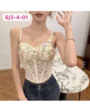Женский Топ - корсет с кружевом