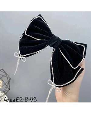 бархатная заколка для волос со стразами