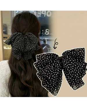 Женская шифоновая заколка бантик