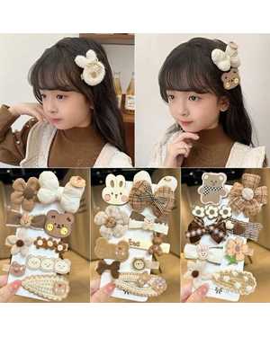 Набор детских плюшевых заколок для волос 9шт без выбора