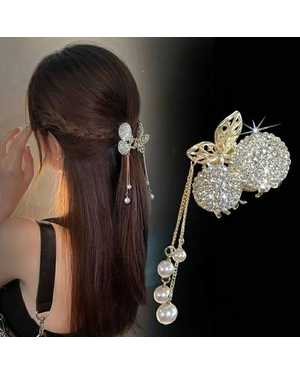 Заколка-краб для волос с вишней