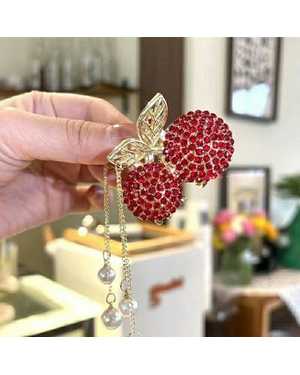 Заколка-краб для волос с вишней