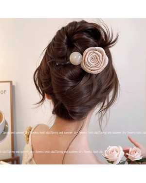 заколка для волос с бусинами в виде розы