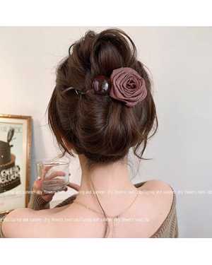 заколка для волос с бусинами в виде розы