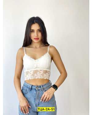 Женский топ с поролоном Состав: Кружевной и хлопок
