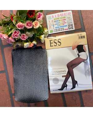 Эластичные колготки в мелкую сеточку с ажурным поясом, без швов Размер: S/M (42-48)