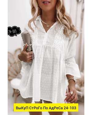 БЛУЗКА ТКАНЬ Х/Б С ГИПЮРОМ