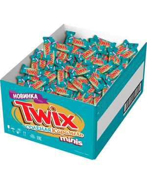 Шоколадный батончик Твикс соленая карамель Twix minis 1кг