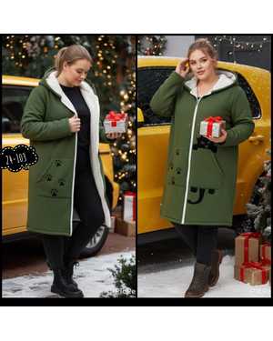 КАРДИГАН В РАЗМЕР ТКАНЬ ФЛИС С МЕХОМ