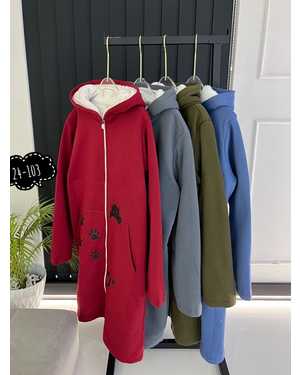 КАРДИГАН В РАЗМЕР ТКАНЬ ФЛИС С МЕХОМ