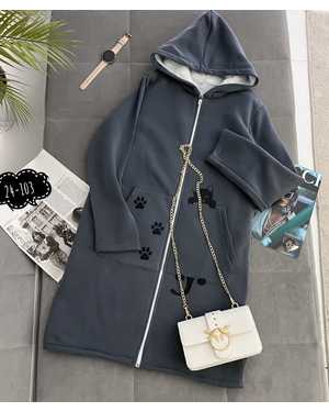 КАРДИГАН В РАЗМЕР ТКАНЬ ФЛИС С МЕХОМ