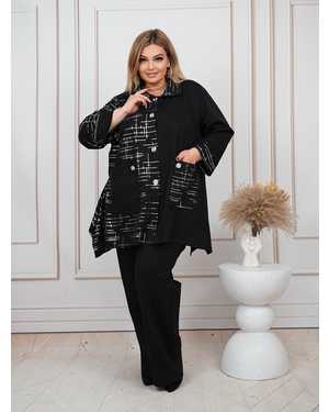 Туника Ткань Канада , мягкая , приятная к телу Рабочие пуговицы , расклешенная модель