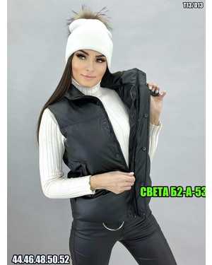 ЖИЛЕТКА ТКАНЬ ЭКО-КОЖА