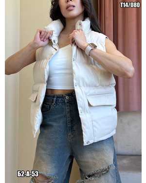 ЖИЛЕТКА ТКАНЬ ЭКО-КОЖА