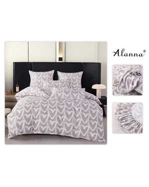 Комплект постельного белья от фирмы Alanna Ткань: Сатин Простыня на резинке по кругу Высота борта 25см Плотность ткани: 140гр(возможно замена на похожее)