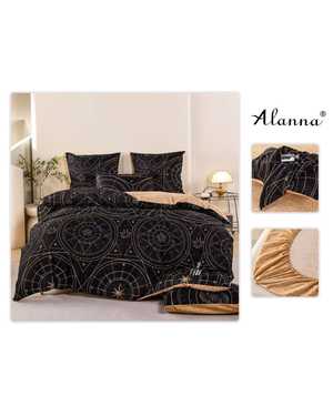 Комплект постельного белья от фирмы Alanna Ткань: Сатин Простыня на резинке по кругу Высота борта 25см Плотность ткани: 140гр(возможно замена на похожее)
