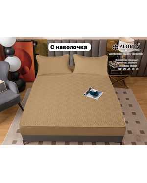 Распродажа. Наматрасник стёганный из 100%-хлопка + 2шт наволочки Высота борта 30см резинка по кругу. Размер 180х200 (+30см)(возможно замена на похожее)