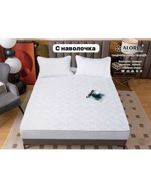 Распродажа. Наматрасник стёганный из 100%-хлопка + 2шт наволочки Высота борта 30см резинка по кругу. Размер 180х200 (+30см)(возможно замена на похожее)