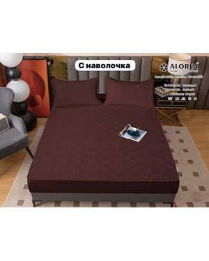 Распродажа. Наматрасник стёганный из 100%-хлопка + 2шт наволочки Высота борта 30см резинка по кругу. Размер 180х200 (+30см)(возможно замена на похожее)