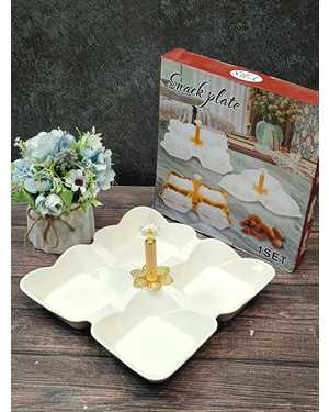 Менажница 4-х секционная 26см Материал: керамика Упаковка: коробка