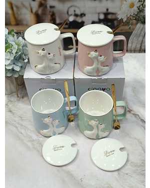 Керамическая кружка с крышкой Объем: 320мл Подарочная коробка