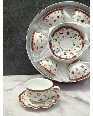 Чайные наборы Ленарди Новогодний Материал: Фарфор Подарочные круглые коробки