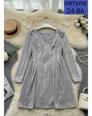 ПЛАТЬЕ ТКАНЬ ПАЕТКА+ПАДКЛАДКА