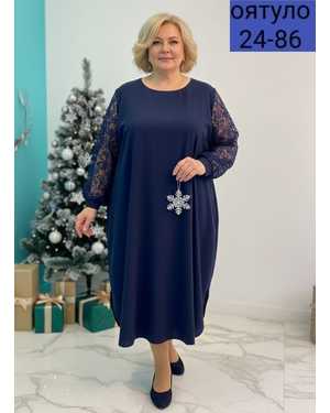 ПЛАТЬЕ ТКАНЬ КРЕП+ГЕПЮР