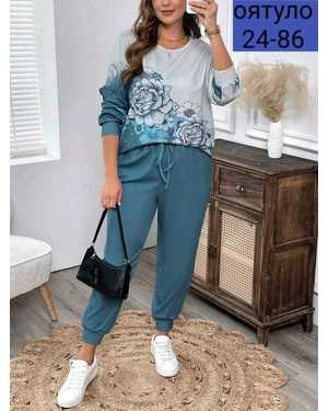 ЖЕНСКИЙ КОСТЮМ ДВОЙКА ТКАНЬ ТРИКОТАЖ (образец)