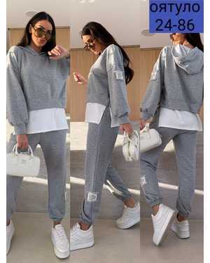 ЖЕНСКИЙ КОСТЮМ ДВОЙКА ТКАНЬ ТРИКОТАЖ + ЛАЙТ