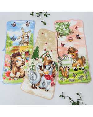 Полотенце с символом нового года. Размер 35/75 см В упаковке 12шт разные цвета