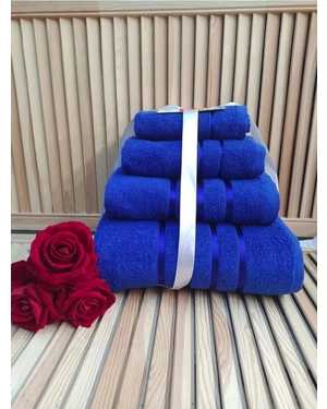 Комплект из четырёх полотенец Материал: Махра Плотность: 400г/м2 Размер: 70*130- 1 шт, 50*80 - 1 шт, 30/60 - 1 шт, 30*30 - 1 шт