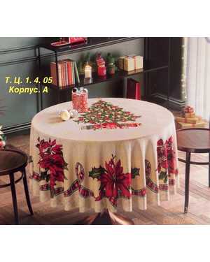 Новогодняя скатерть Размер 180 круг