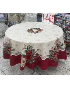 Новогодняя скатерть Размер 180 круг