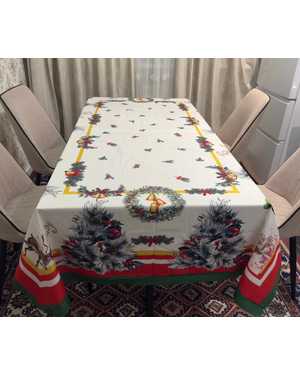 Скатерть новогодняя материал Велюровая Размер 150 на 220см