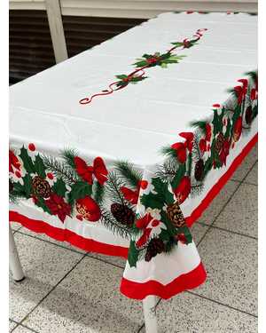 Скатерть новогодняя материал Велюровая Размер 150 на 220см