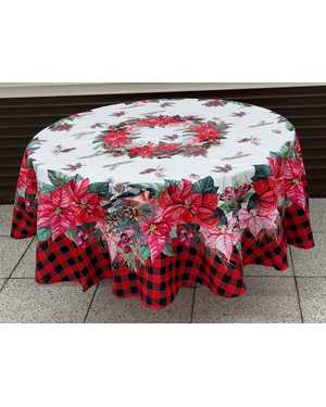Скатерть новогодняя материал Велюровая Размер 180 круг